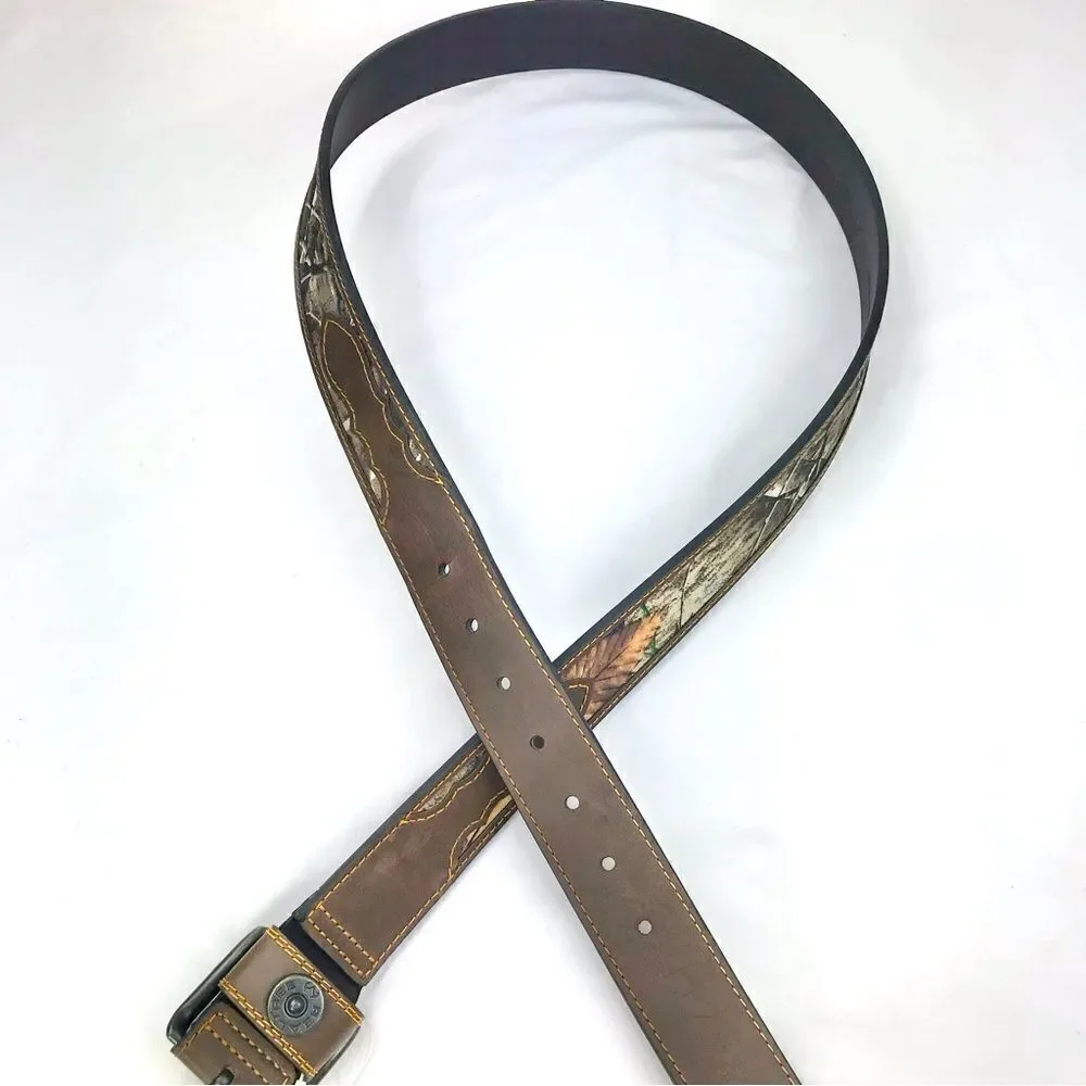 Realtree Brown Leather Camo Print Sportsman Belt NEW